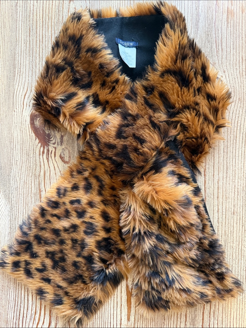 J. Crew Leopard Print Faux Fur Scarf - Brown & Black